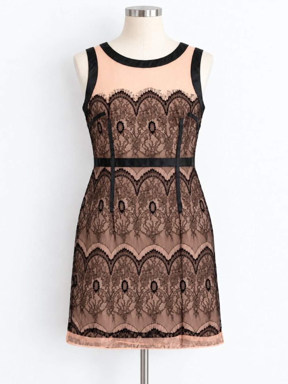 Black Peach Lace Overlay Sleeveless Slip Dress Coquette Fits M